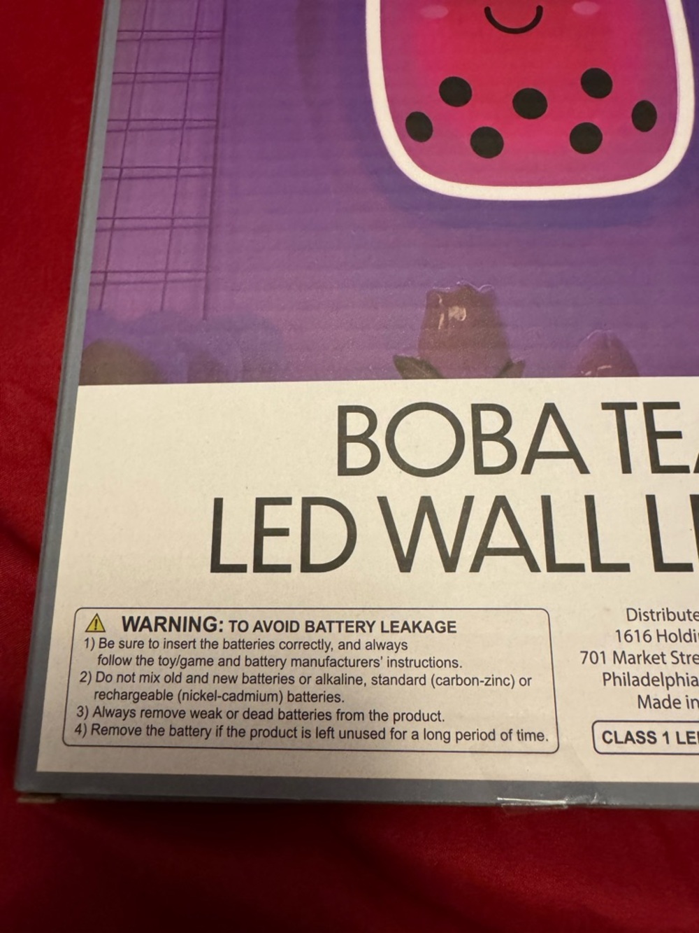 Room 2 Room Boba Tea LED Wall Light - Cute Kawaii Aesthetic Decor - Pink/Purple - Picture 4 of 4